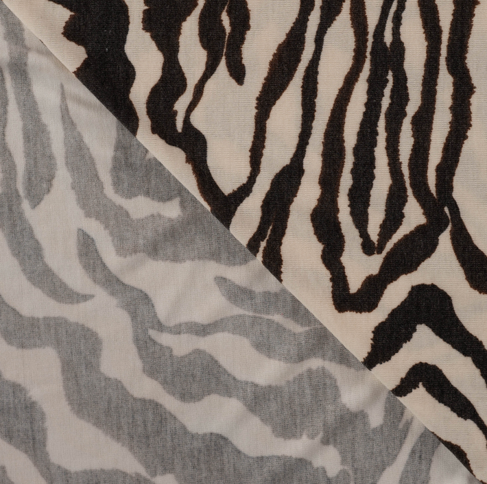 Jersey Print Flora Coffeebrown/Ecru