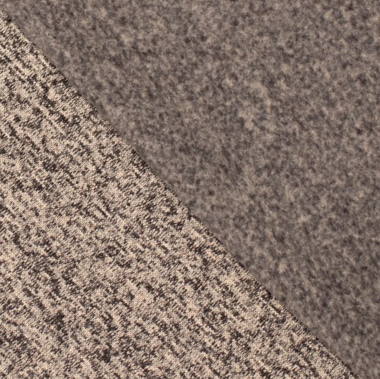Tricot Fleece Melange Dark Brown/Beige