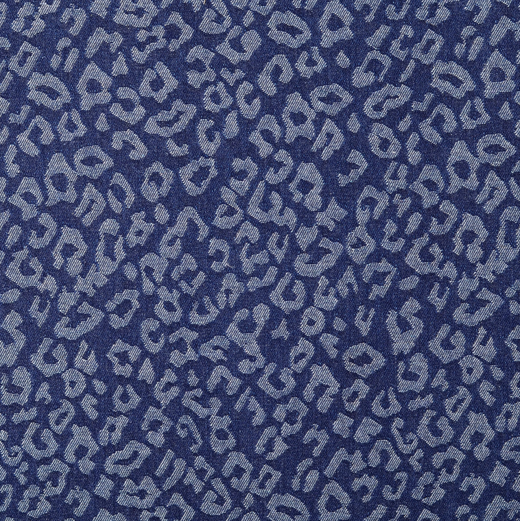 Jeans Jacquard Leopard Dark Blue