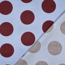 Cotton Satin Polka Dots Burgundy/Blue