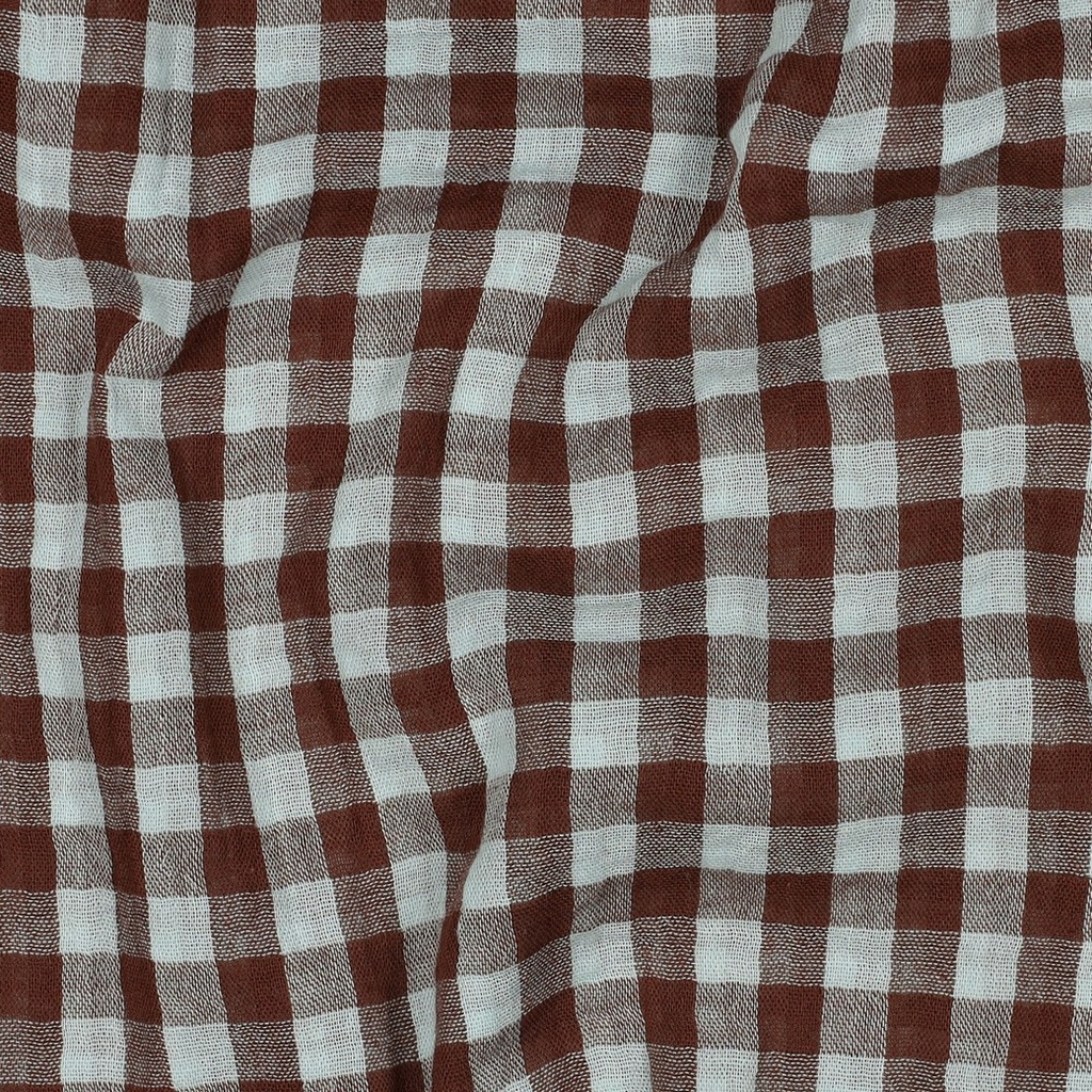 Double Gauze Yarn Dyed Checks Blue/Brown