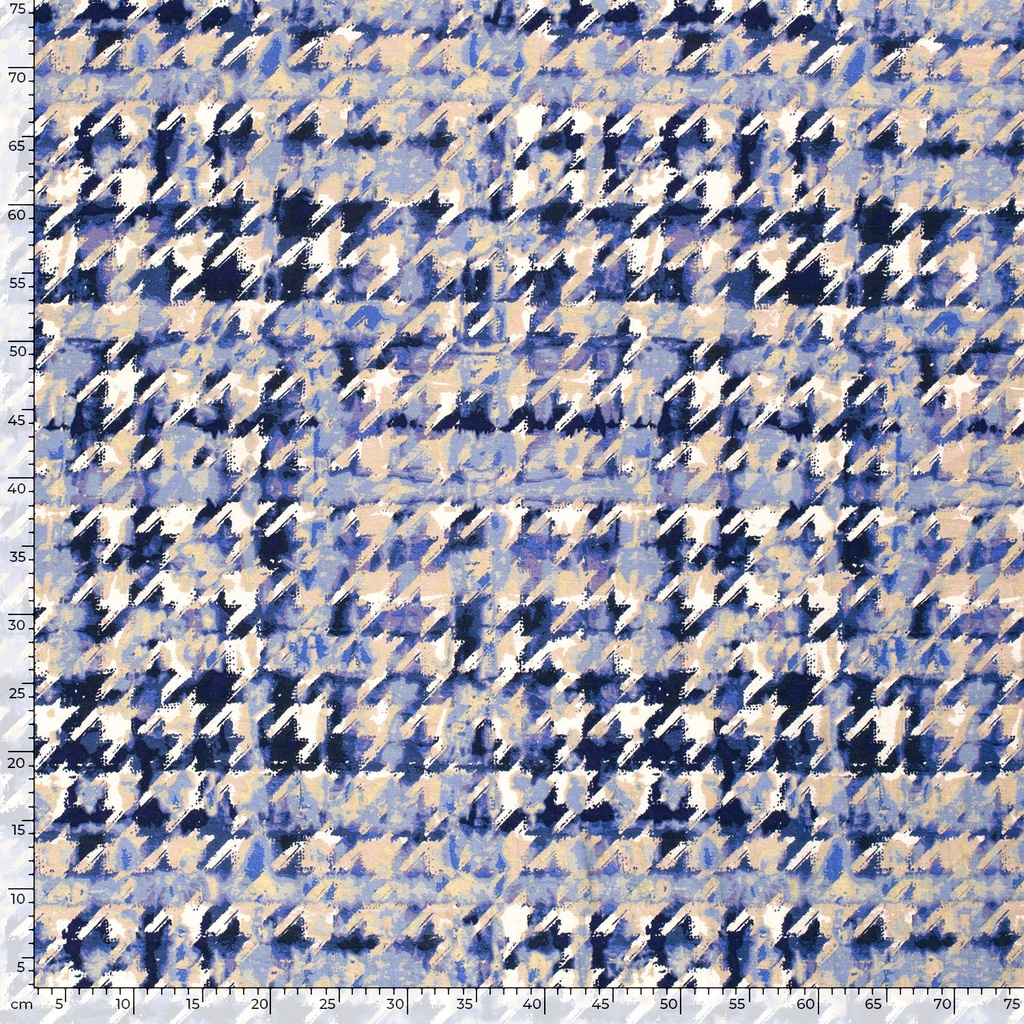 Viscose/Ny Twill print abstract marine