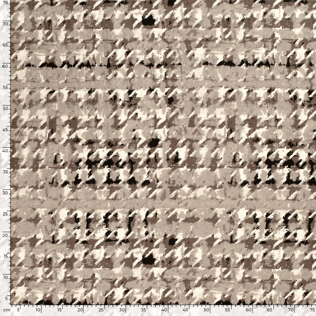 Viscose/Ny Twill print abstract zwart