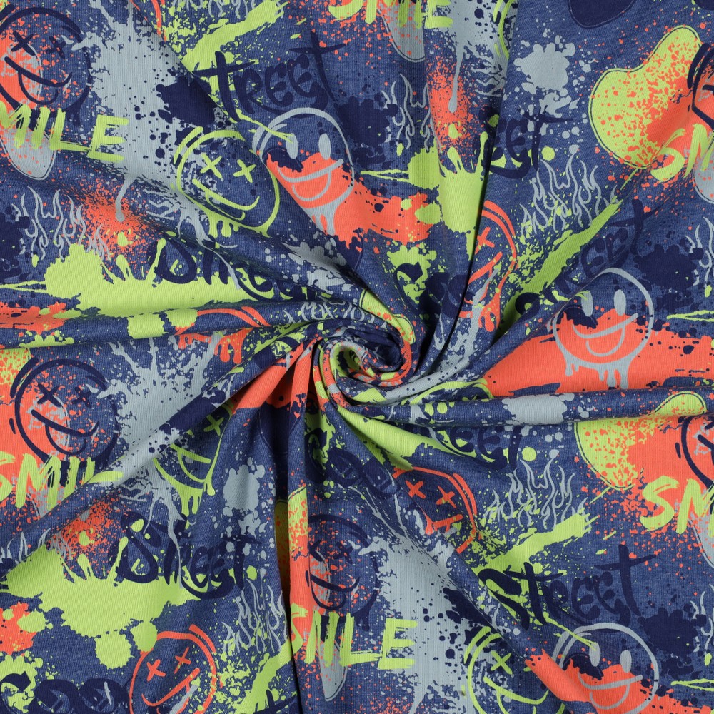 Jersey neon Graffiti melange Blue