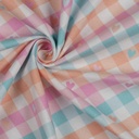 Flanel Check/Hearts Mint/Peach