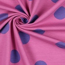 French Terry Big Dots Paars/Fuchsia