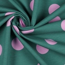French Terry Big Dots Rose/Petrol