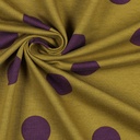 French Terry Big Dots Paars/Olijf