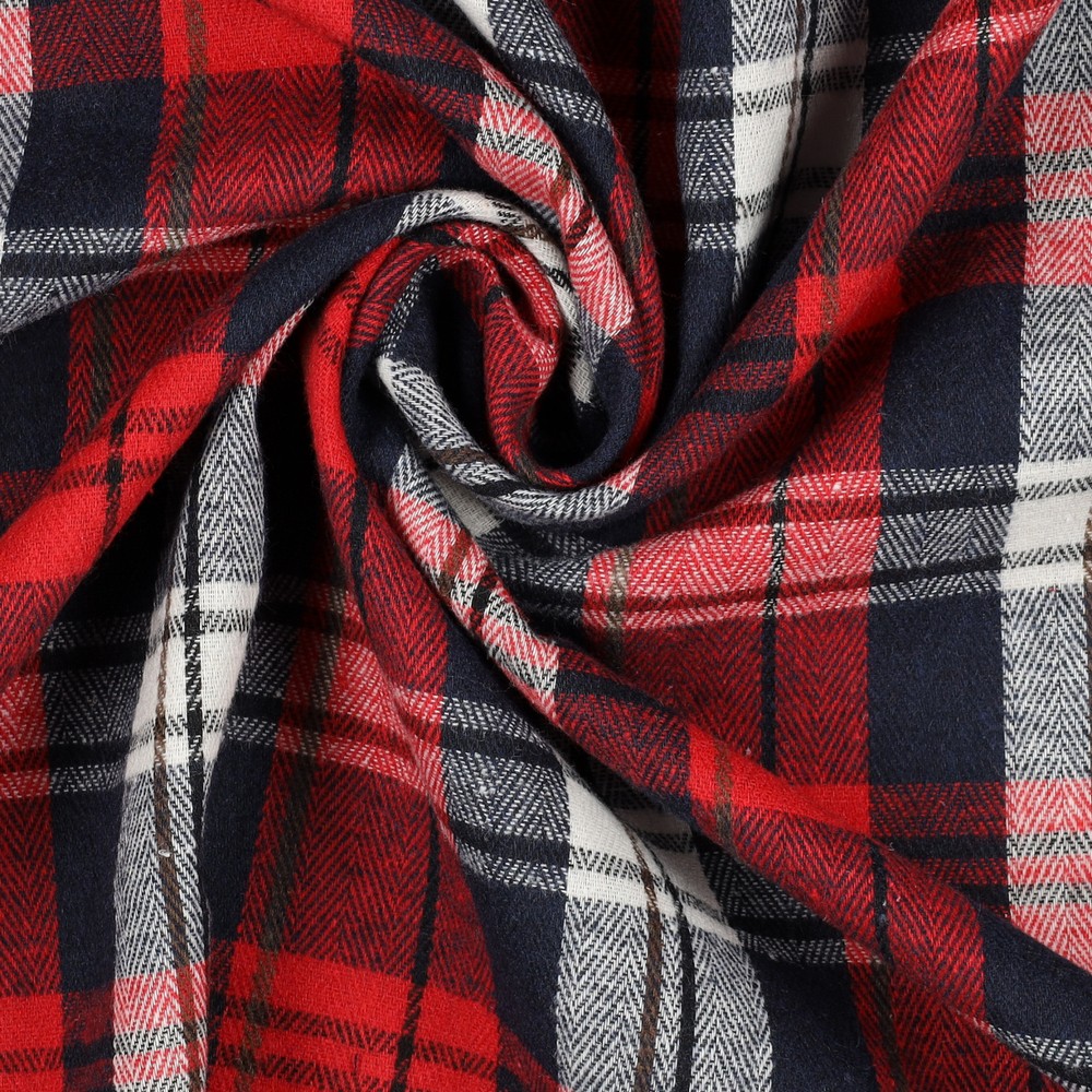 Brushed Yarn dyed Check Red