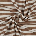 Jersey Rib Horizontal Stripe 1 cm Kaneel/Ecru