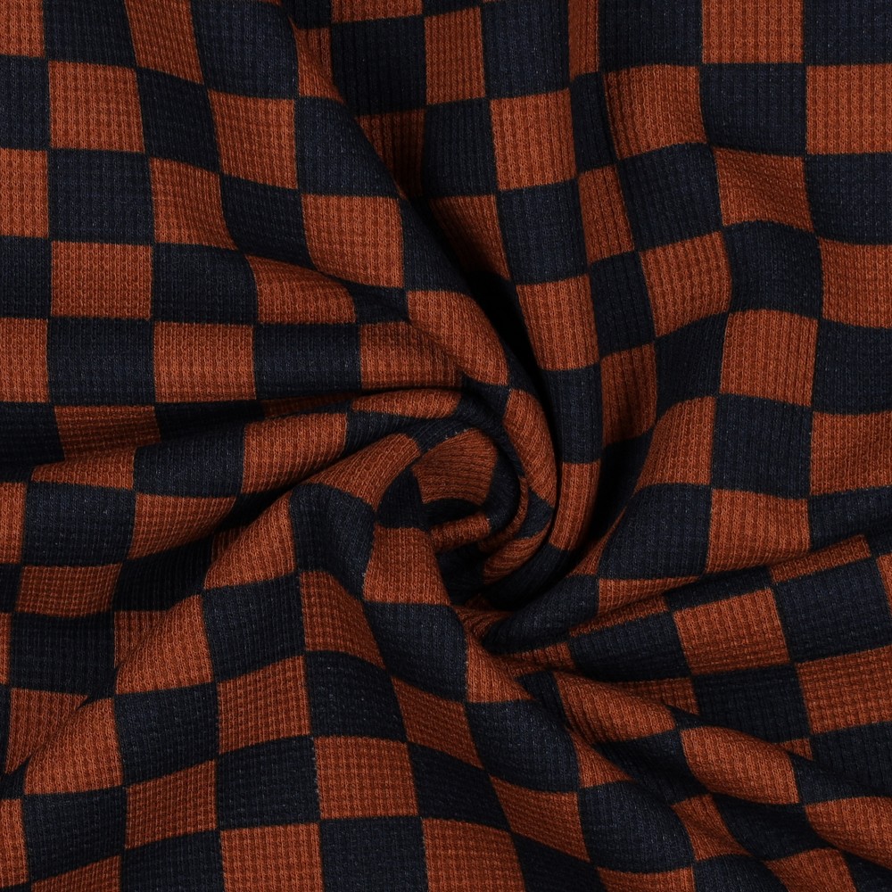 Jersey Waffle Check 17 cm. Brown