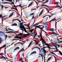 Viscose twill print abstract aqua