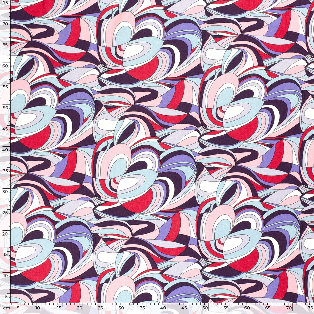 Viscose twill print abstract aqua