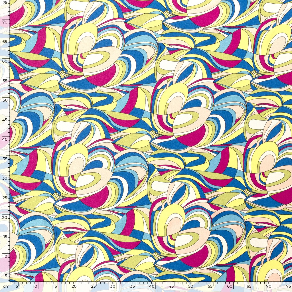 Viscose twill print abstract groen