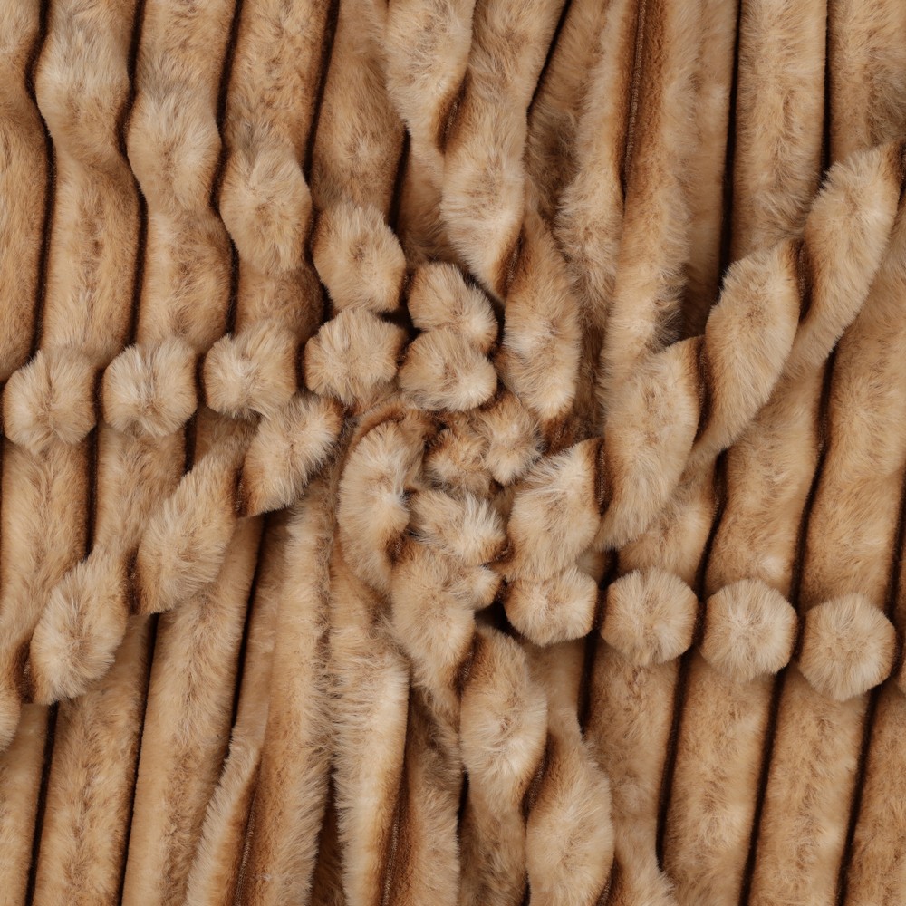 Faux Fur Stripes Bronze