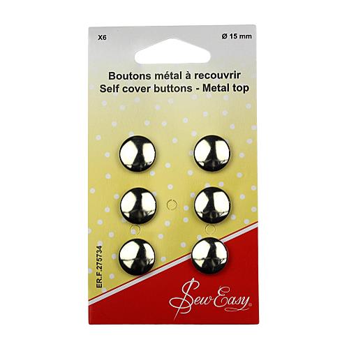 Stofknopen Metaal 15mm - 6st
