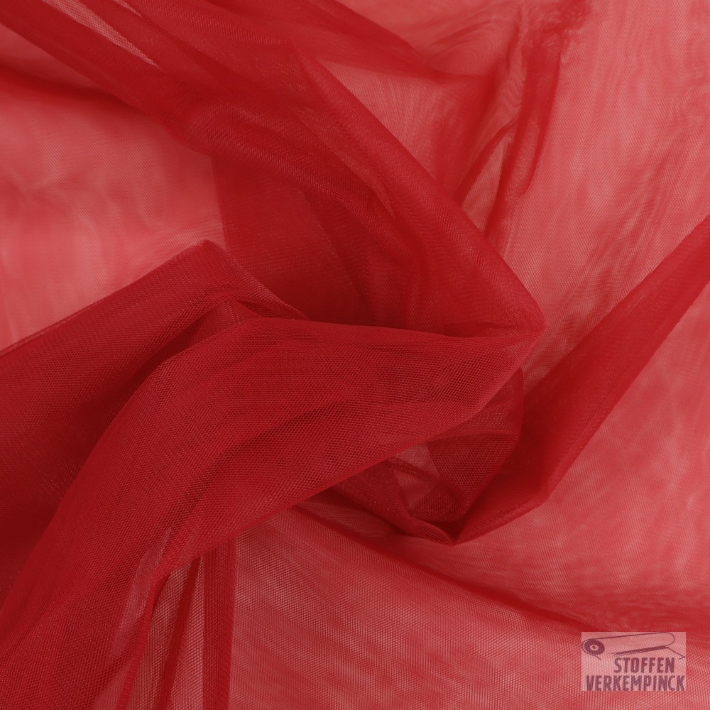 Tulle Soepel 300cm. Donkerrood