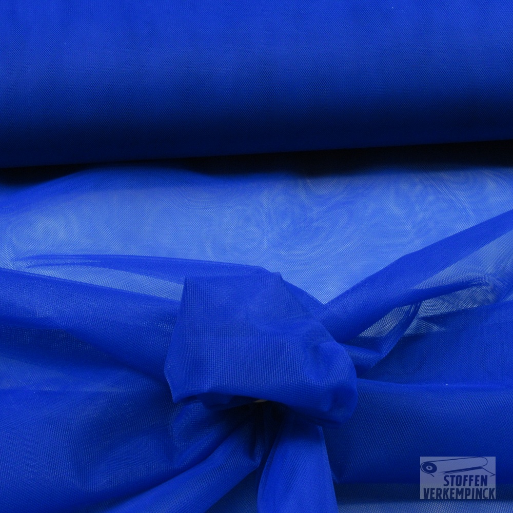 Tulle Soepel 300cm. Kobalt