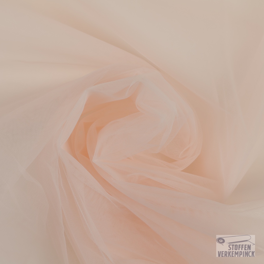 Tulle Soepel 300cm. Pastel Rose