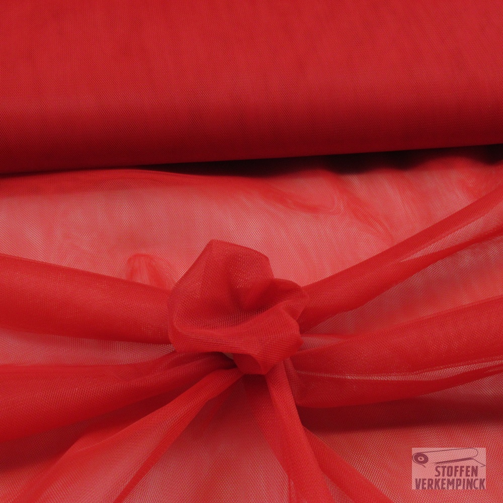 Tulle Soepel 300cm. Rood