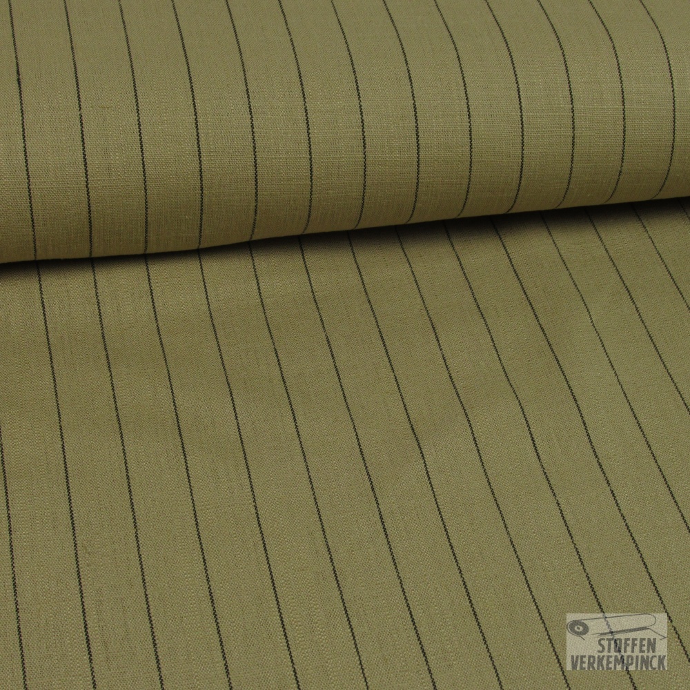 Viscose/Linnen Krijtstreep Beige (VOORWASSEN)