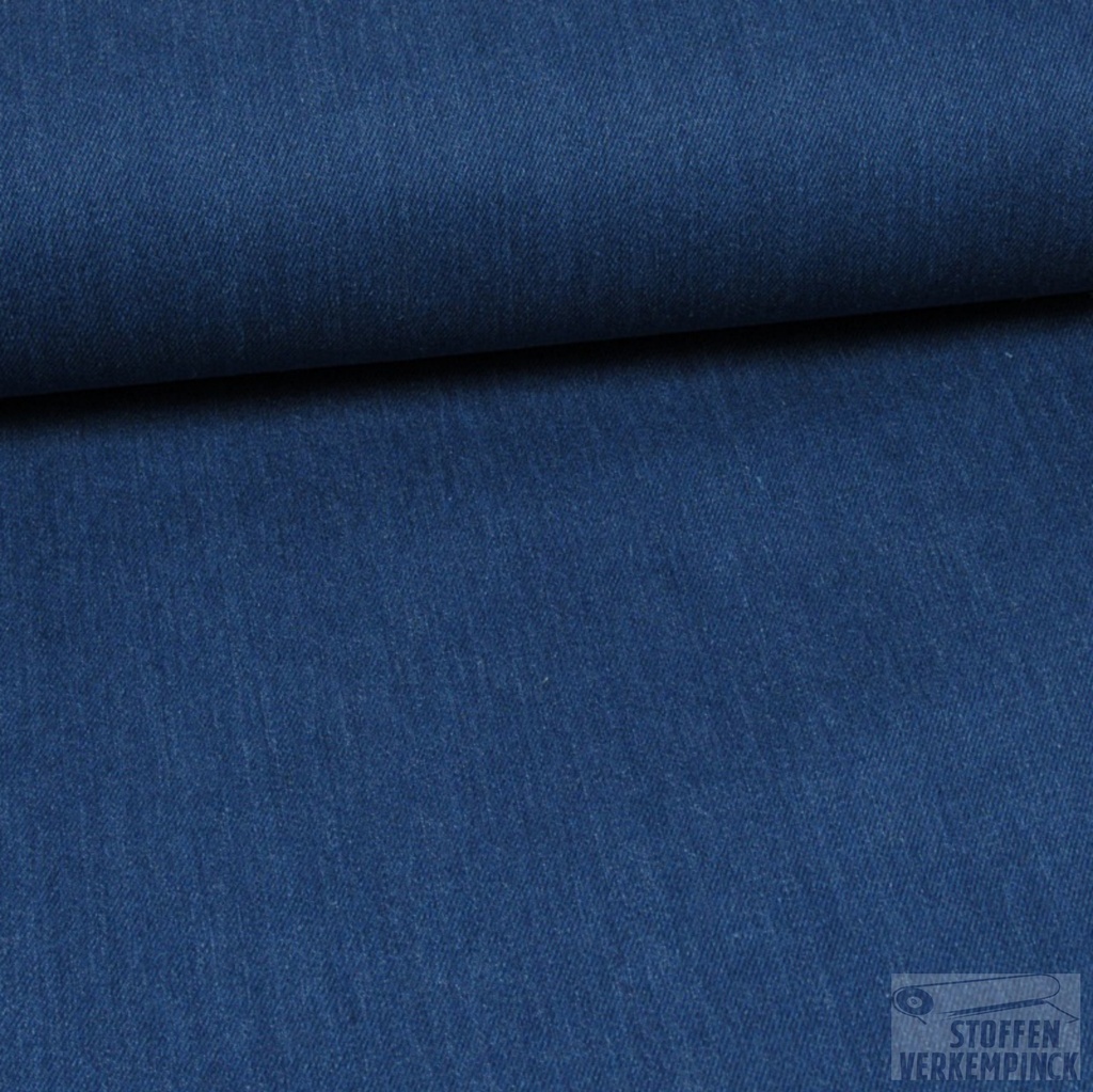 Washed Stretch Jeans Midden Blauw