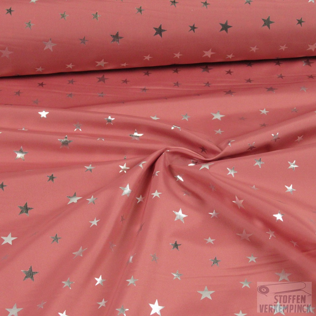 Waterrepellent Print Stars Old Rose