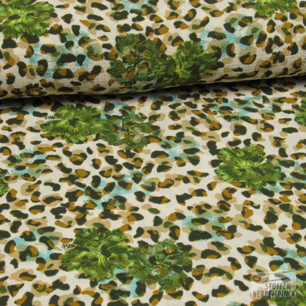 Bubble Chiffon Floral Print Groen