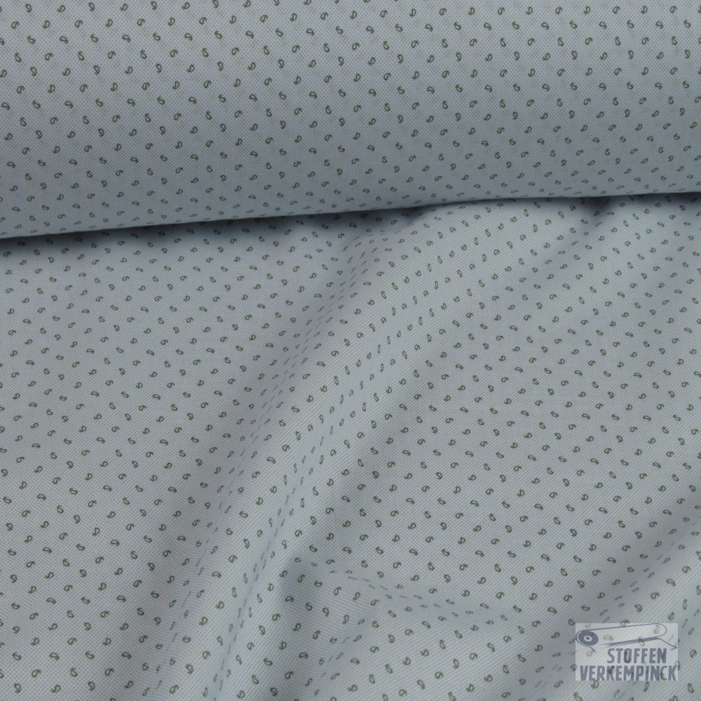 Popeline Print Mini Paisley Groen