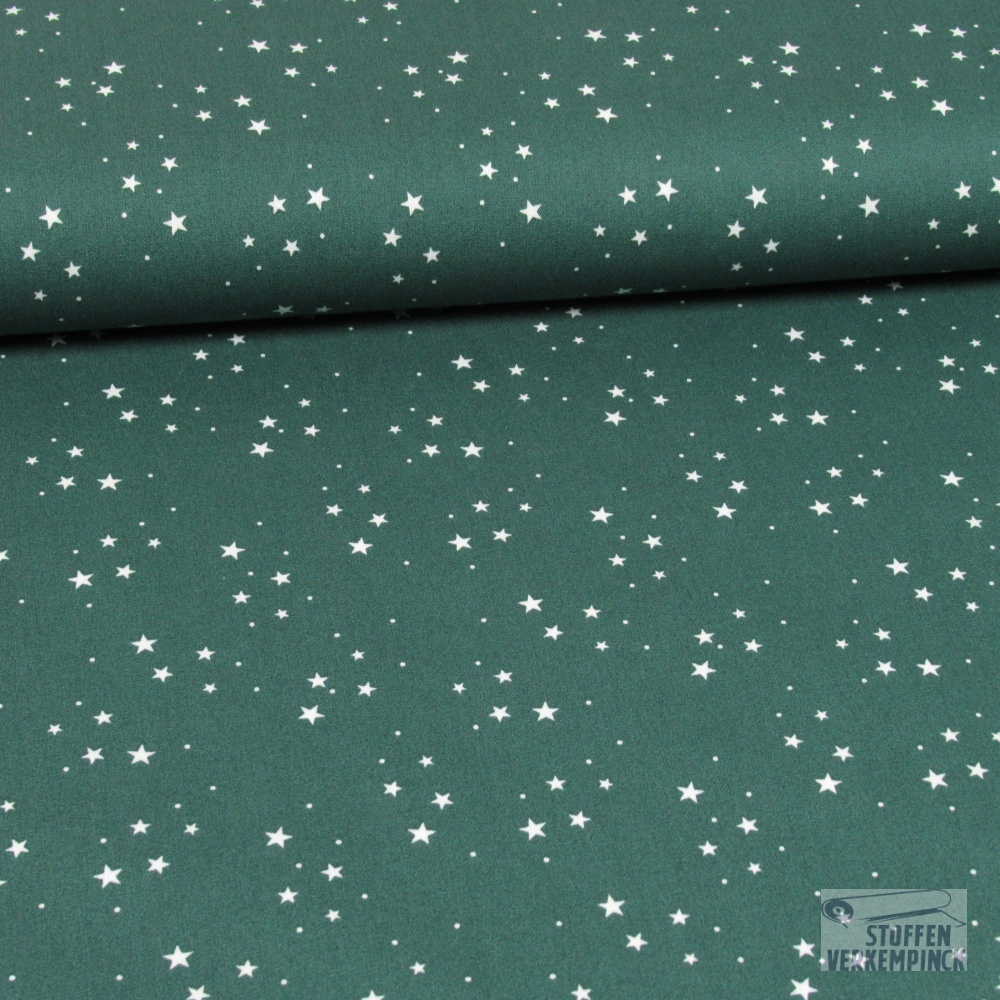 Katoen Kerst Stars Groen