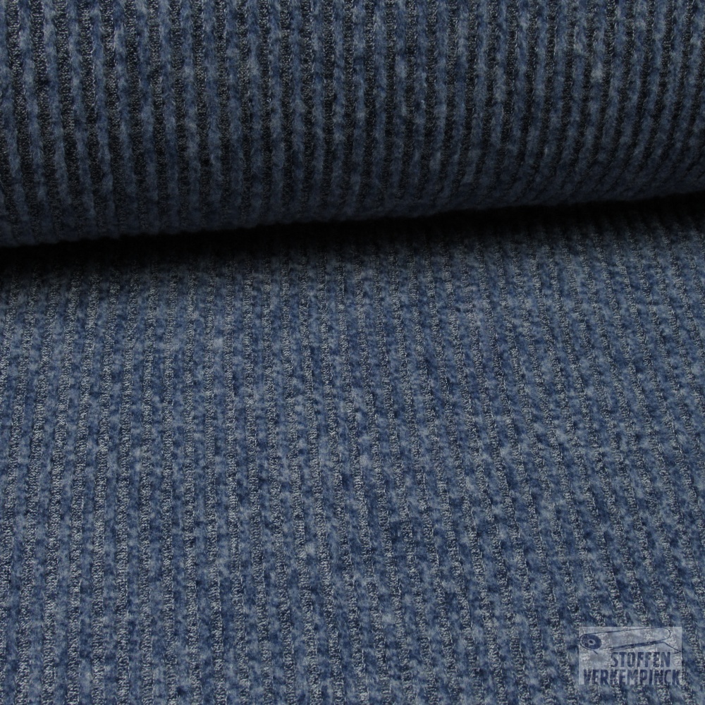Jersey Rib Brushed Mélange Denim - LAGE PRIJS