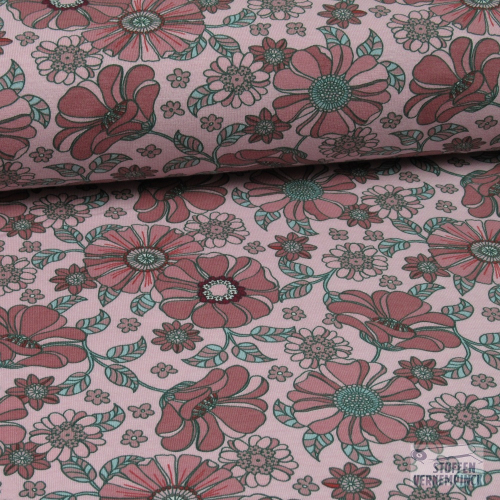 Jersey Vintage Flower Rose