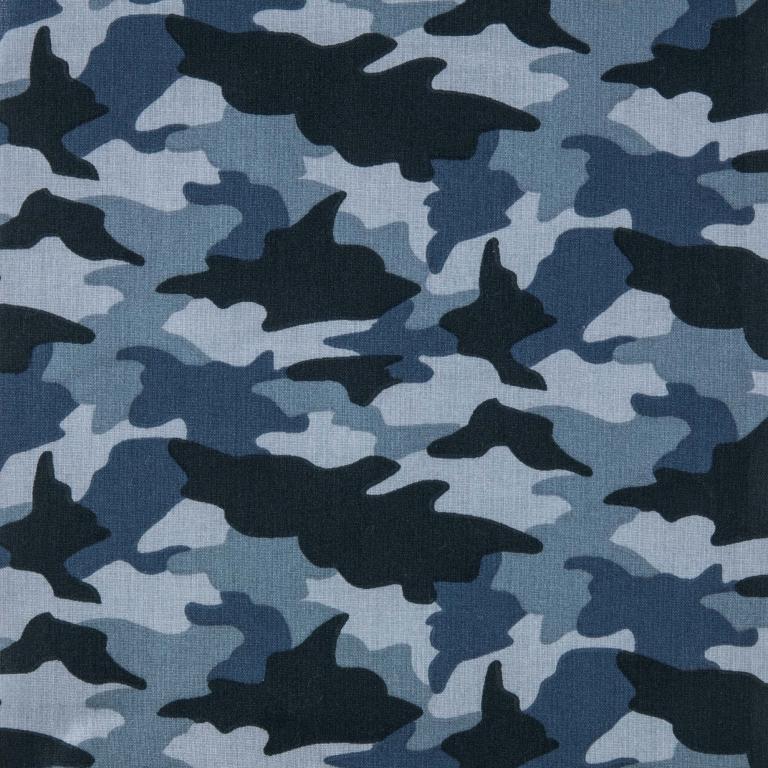 Katoen Print Army Baltique/CBleus 2B