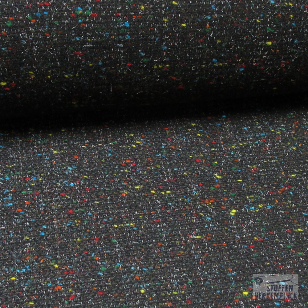 Tweed Gespikkeld Zwart
