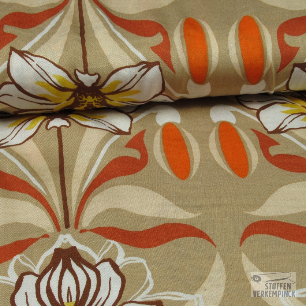 Viscose Satijn Amaryllis Beige