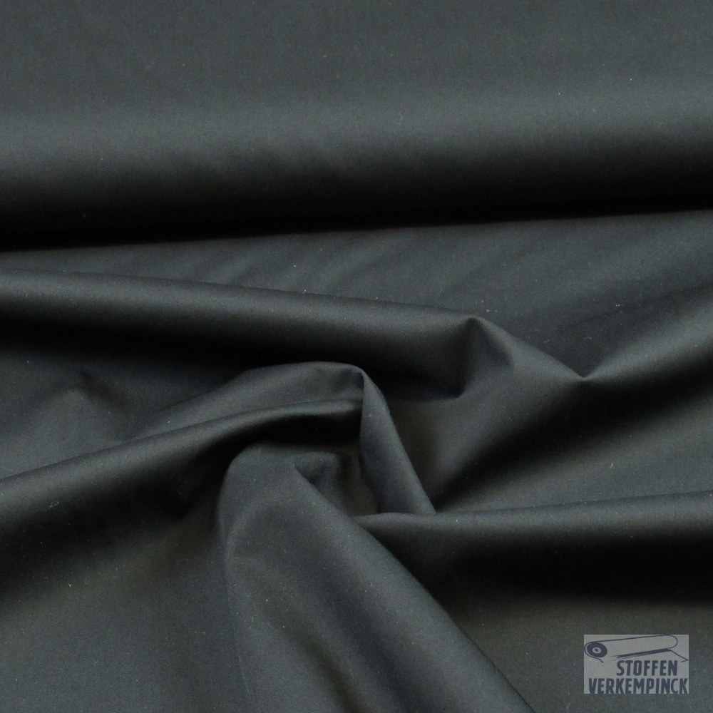 Stretch Popeline Katoen/Nylon Zwart