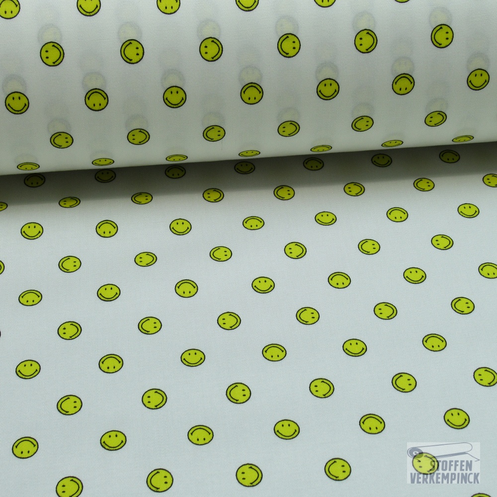 Katoen Print Breedtestretch Smileys