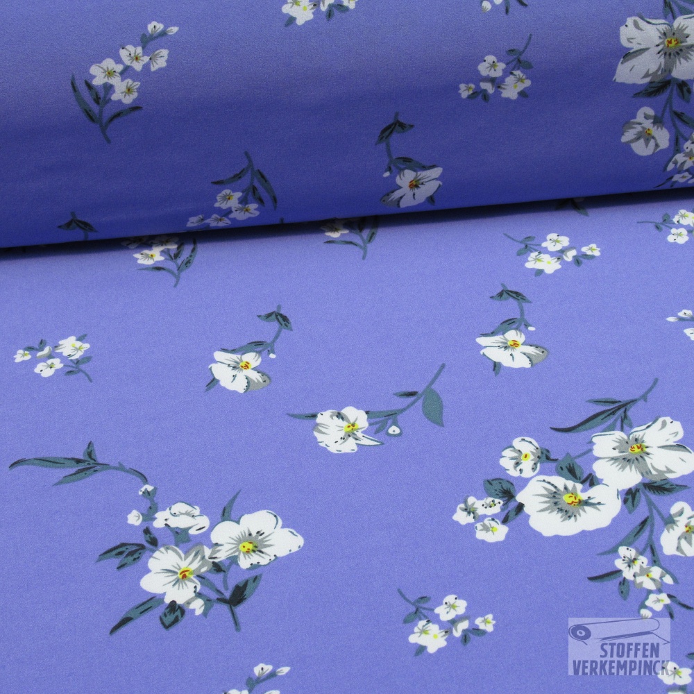 Polyester Stretch Bloesems Lavendel