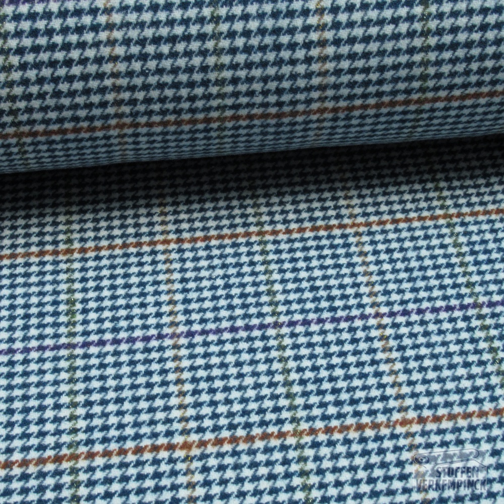 Mantelstof Prince de Galles Blauw