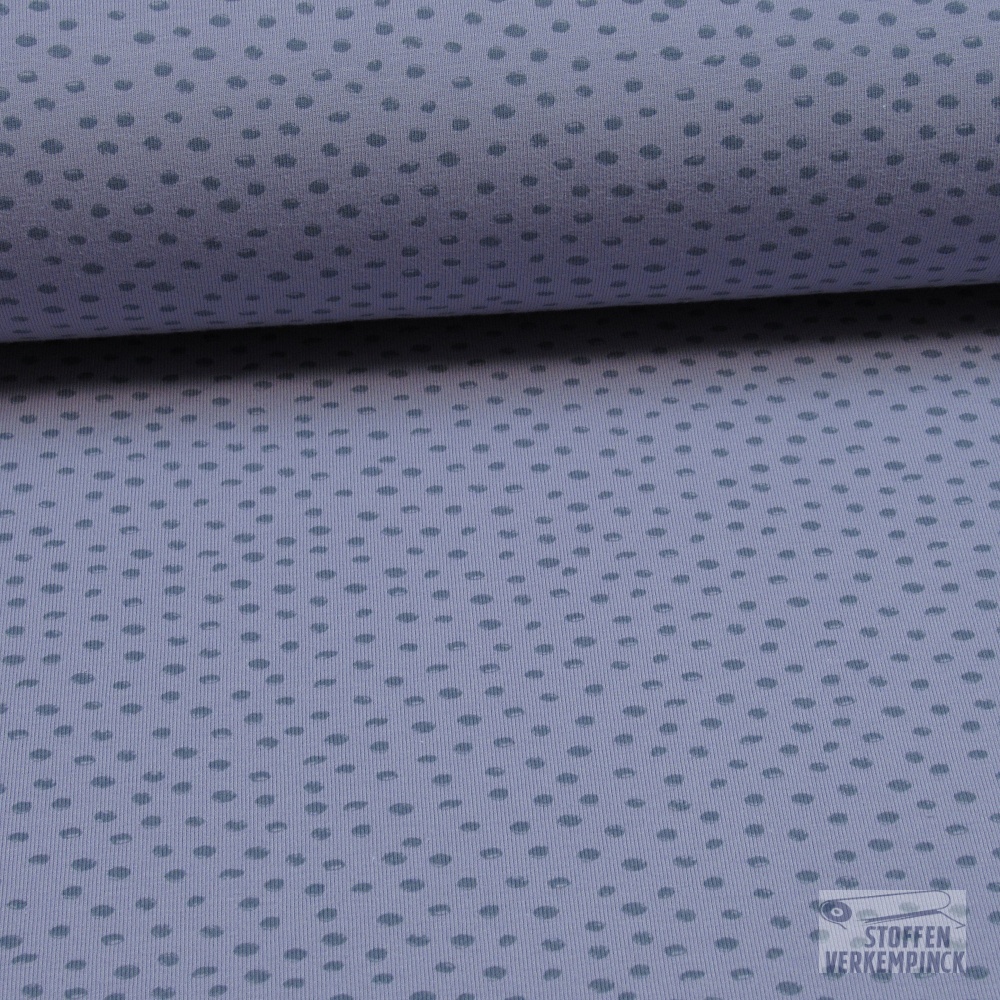 Jersey Katoen Signed Dots Lila
