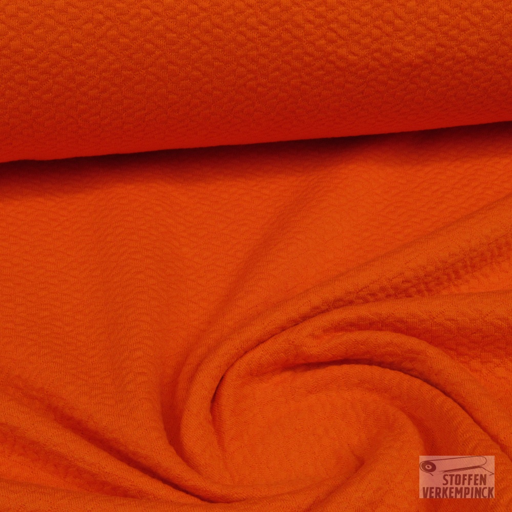 Jersey Jacquard Katoen Oranje