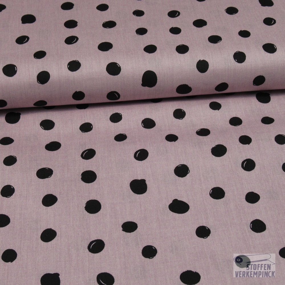Poplin Bedrukt Getekend Stippen Snoozy Fabrics (Lila)