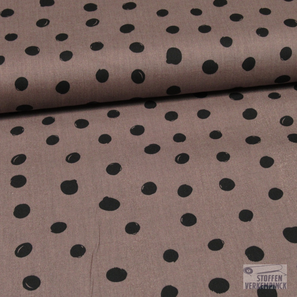 Poplin Bedrukt Getekend Stippen Snoozy Fabrics (Mauve)