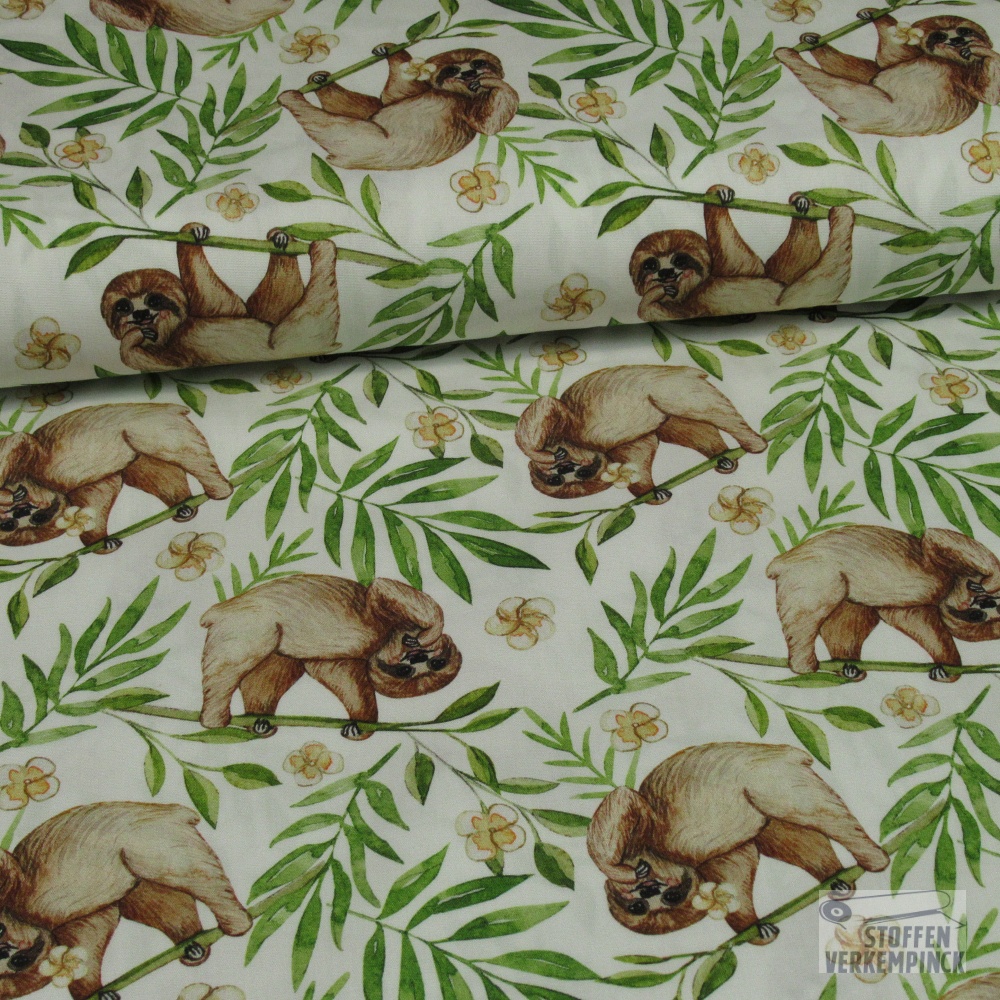 Poplin Digitaal Bedrukt Mix 24 Snoozy Fabrics (Natuur)
