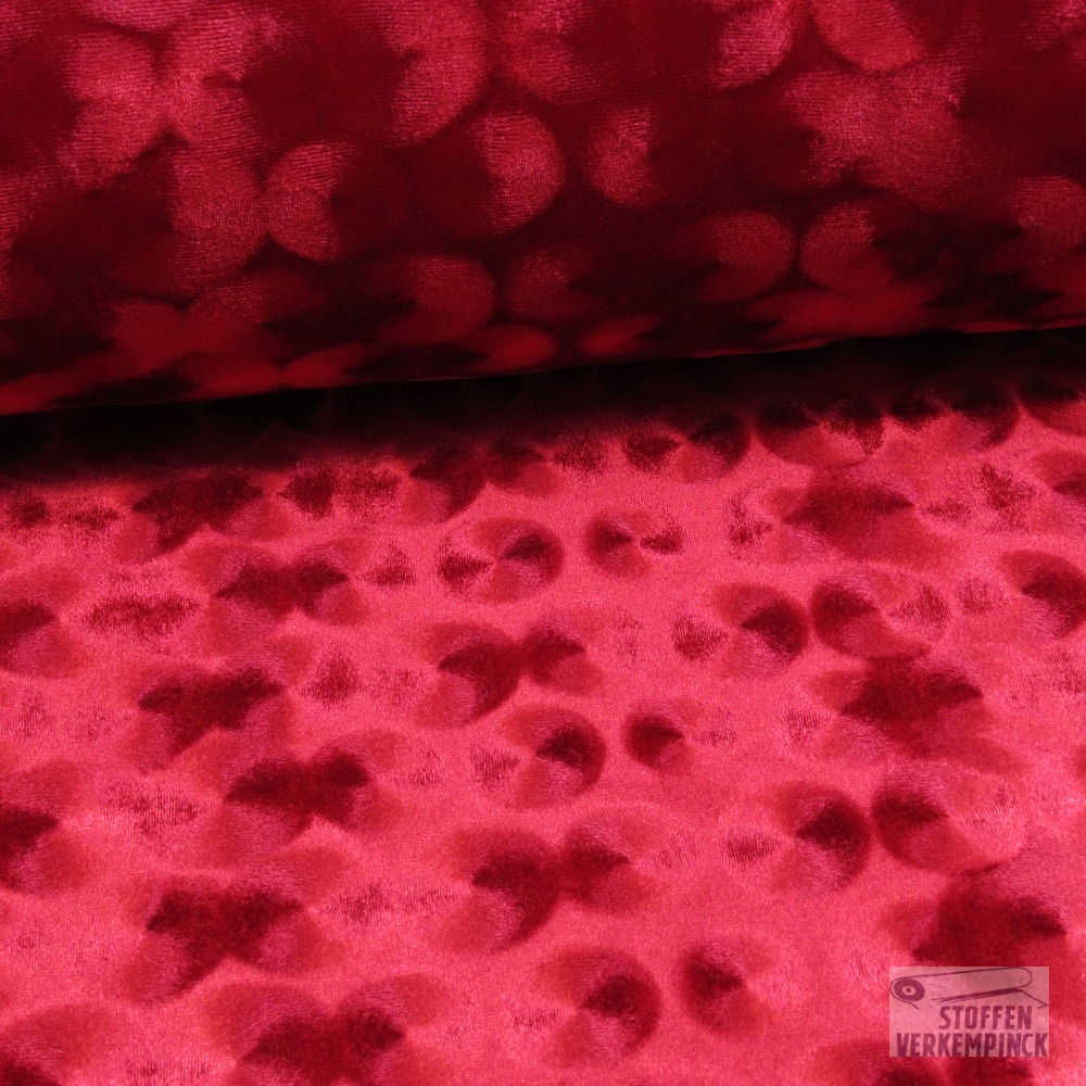 Jersey Velvet Embossed Rood
