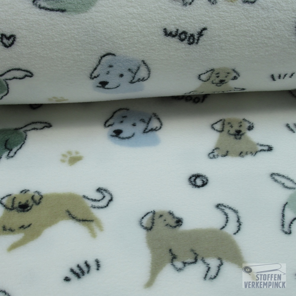 Wellness Fleece Hondjes Wit
