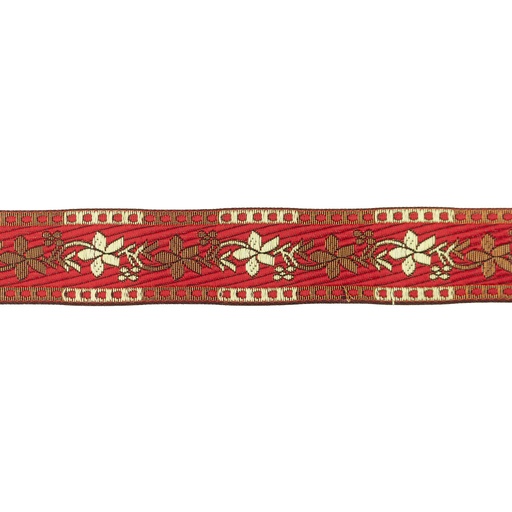 Jacquard band ornament 35 mm - rood