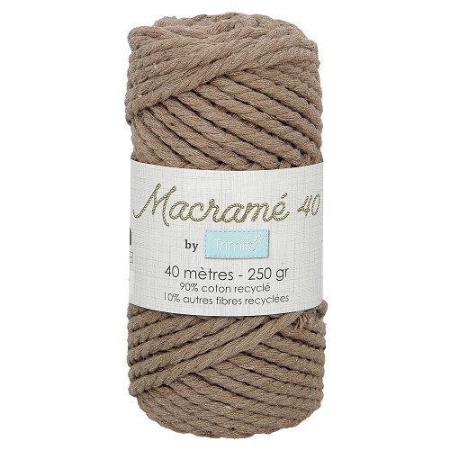 Trimids Macramé touw - 250gr 5mm - 40m - bruin