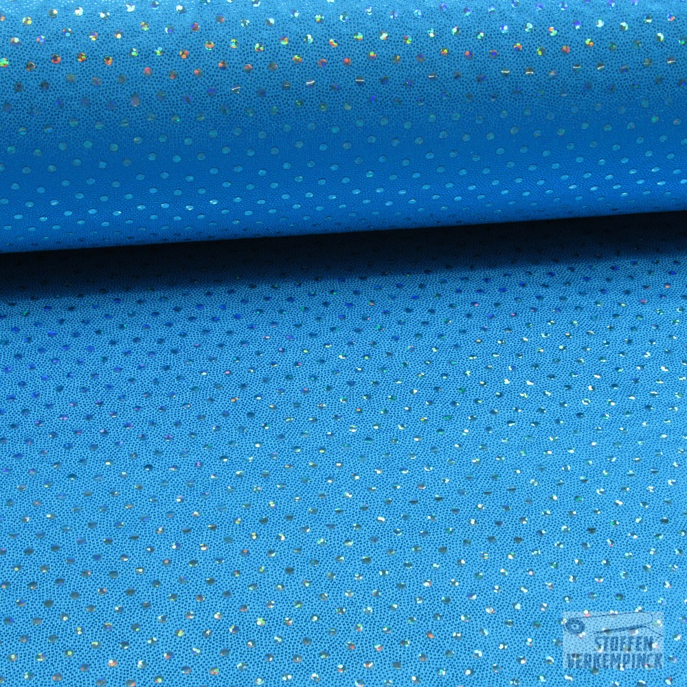 Folienjersey pailletjes Turquoise