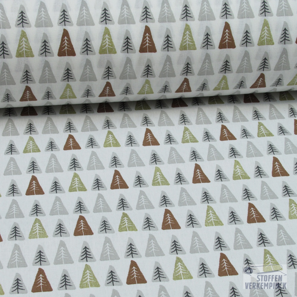 Katoen Kerstbomen Licht Grijs/Hazel/Goud